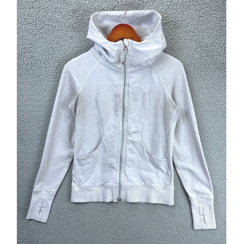 Lululemon Scuba Funnel Neck Jacket Womens 6 Heathered Gray Full Zip Athleisure